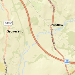 Pontlliw Street Map