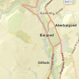 Bargoed Street Map