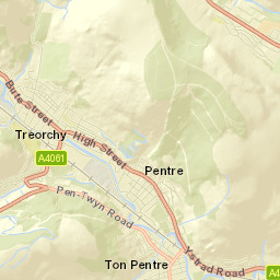 Treorchy Street Map