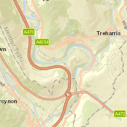 Treharris Street Map