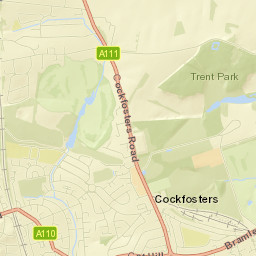 Hadley Wood Street Map