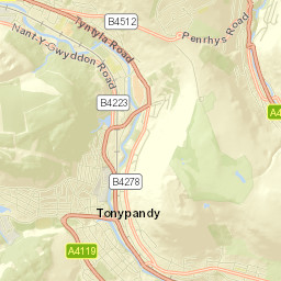 Llwynypia Street Map