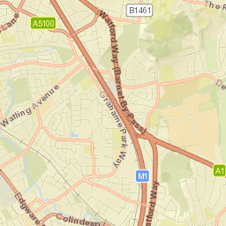 Grahame Park Way, Edgware, London Borough of Barnet, NW9, UK Street Map