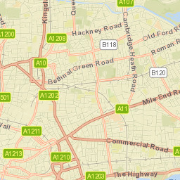 Bethnal Green Street Map