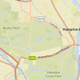 Hampton Court, Hampton Court Palace (KT8) (Stop F), East Mole Street Map