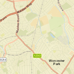 Worcester Park Street Map