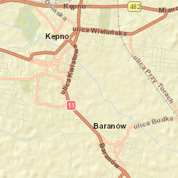 Baranów Street Map