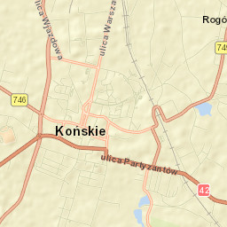 Końskie Street Map