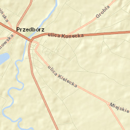 Przedbórz Street Map