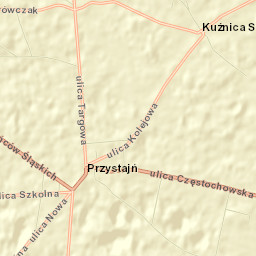 Przystajń Street Map