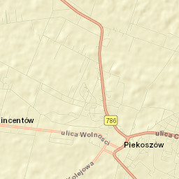 Piekoszów Street Map
