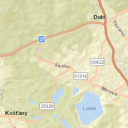 Košťany Street Map