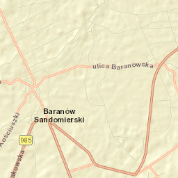 Baranów Sandomierski Street Map