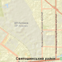 Svyatoshyns’kyy Rayon Street Map