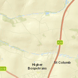 Saint Columb Major Street Map