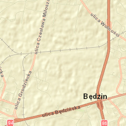 Powiat będziński Street Map