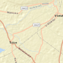 Tišice Street Map