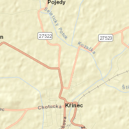 Křinec Street Map