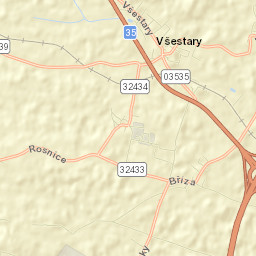 Všestary Street Map
