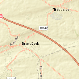Brandýsek Street Map