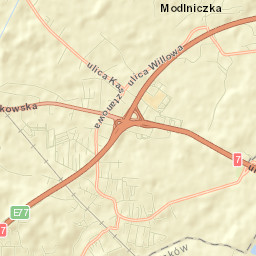Modlniczka Street Map