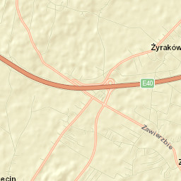 Żyraków Street Map