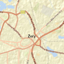 Żory Street Map