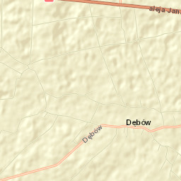 Dębów Street Map