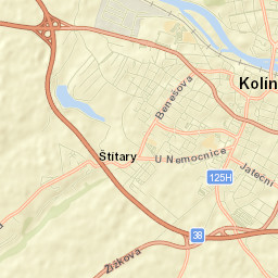 Kolín Street Map