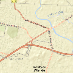 Koszyce Wielkie Street Map