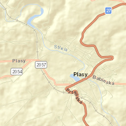 Plasy Street Map