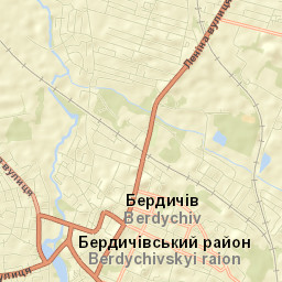 Berdychivskyy Rayon Street Map
