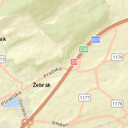 Žebrák Street Map