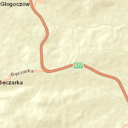 Bęczarka Street Map
