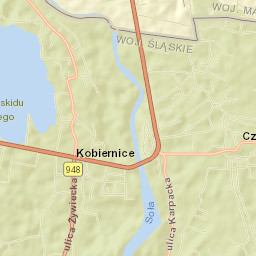 Kobiernice Street Map