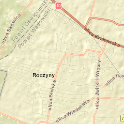 Roczyny Street Map