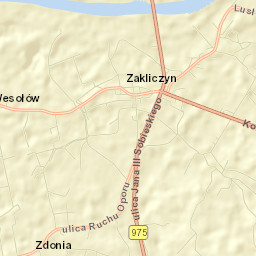 Zakliczyn Street Map