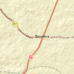 Żurawica Street Map