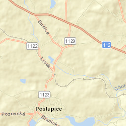 Postupice Street Map
