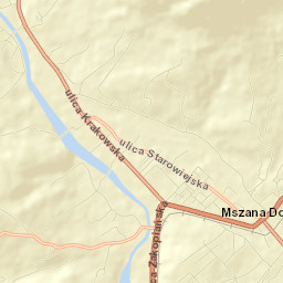 Mszana Dolna Street Map