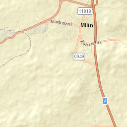Milín Street Map