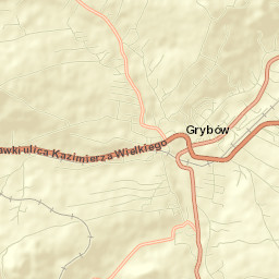 Grybów Street Map