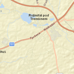 Rožmitál pod Třemšínem Street Map