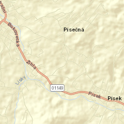 Písek Street Map