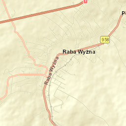 Raba Wyżna Street Map