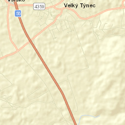 Velký Týnec Street Map