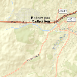 Rožnov pod Radhoštěm Street Map