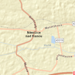 Němčice nad Hanou Street Map