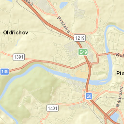 Písek Street Map