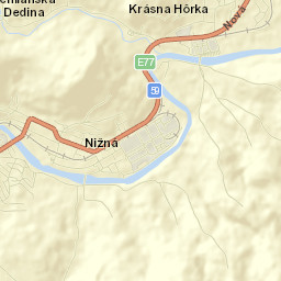 Nižná Street Map